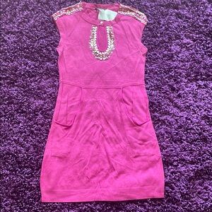 Nanette Lepore Pink Embellished Sheath Dress